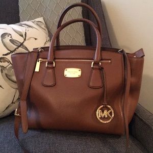 Michael Kors cognac-colored leather bag.